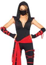Leg Avenue Womens Deadly Ninja Costume Black and Red Medium - $1,871.85 MXN