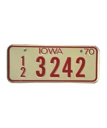 Vintage 1970 IOWA Mini Bike Bicycle Metal 5 in License Plate - Cream &amp; Red - $8.83