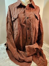 The Dakota Grizzly Men&#39;s Chamois Button-Down Long Sleeve Rust/ Copper Sh... - $24.75