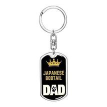Cat Keyring Gift Cat Key Ring Japanese Bobtail Cat Dad King Swivel Keychain Stai - £36.35 GBP