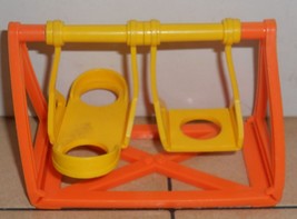 Vintage 80&#39;s Fisher Price Little People Yellow Orange Swing Set #2525 FPLP - £11.37 GBP