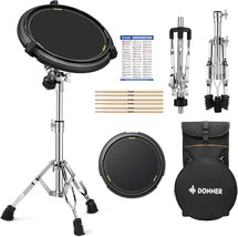 Donner Drum Practice Kit - Snare Stand + 12&#39;&#39; Marching Pad, Drumsticks,,... - $102.94