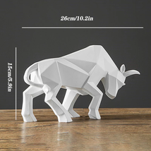 Resin Wall Street Bull Statue Bison Sculpture Decoration Animal Figurine  - £27.33 GBP