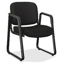 Guest Chair, 24.75 in. x 26 in. x 33.5 in., Black Fabric - £118.09 GBP