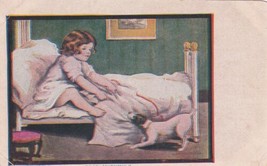 Good Morning Girl and Dog Artist Signed Dorothy Dixon Postcard B16 - $2.99