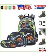 Water-Repellent 3-Piece Dinosaur Set: Backpack, Lunch Box &amp; Pencil Case ... - $1,290.26 MXN