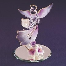 Glass Baron Lavender Angel with Bible Glass Figurine - £35.36 GBP