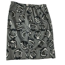 Ann Taylor A Line Skirt Size 6 Lined Geometric Black White Gray Side Zip - £19.25 GBP