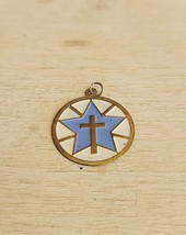 Vintage Religious Charm Pendant Star Crucifix Cross 1960 - $19.25