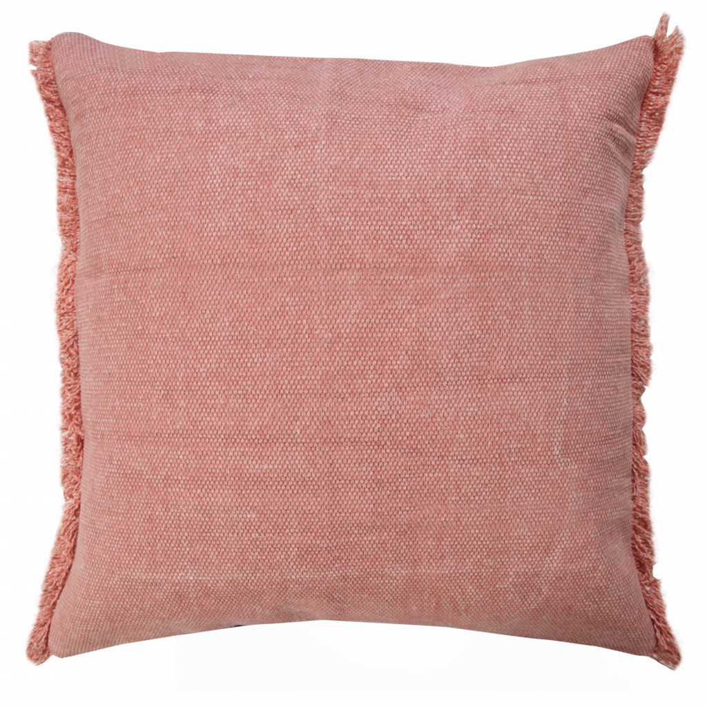 Primary image for 20" X 20" Dusty Rose Pink And Muted Clay 100% Cotton Zippered Pillow
