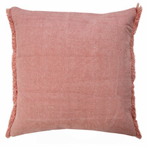 20&quot; X 20&quot; Dusty Rose Pink And Muted Clay 100% Cotton Zippered Pillow - £41.73 GBP