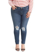 Levi&#39;s 711 Women’s Blue Stretch Distressed Ripped Skinny Jeans Plus Size 20W M - £26.59 GBP