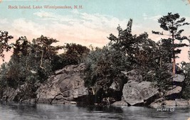 Lake Winnipesaukee Nh Rock Island Postcard 1912 Postmark Lawton Station Ny - £4.34 GBP