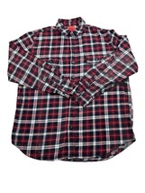 Vintage Big Mac JC Penny Button Up Flannel Work Shirt Mens L Plaid Pockets - £25.62 GBP