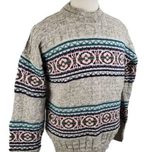 Van Heusen 417 Cotton Sweater Medium Textured Knit Winter Skiing 90&#39;s Vi... - $21.99