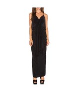 Misa Los Angeles Domino Tie Front Black Maxi Dress, Women&#39;s Size XS - £38.91 GBP