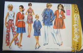1969 Simplicity Sewing Pattern 8650 Womens Jacket Skirt Blouse Pants Sz ... - $10.00