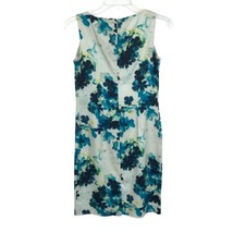 NWT Womens Size 0 Ann Taylor Blue White Floral Print Sleeveless Sheath Dress - £32.54 GBP