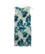 NWT Womens Size 0 Ann Taylor Blue White Floral Print Sleeveless Sheath D... - £32.89 GBP