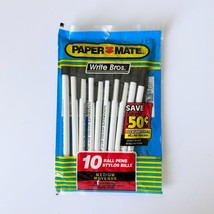 Vintage 1992 Paper Mate 10 Black Pens Write Bros. Medium Ball Point Seal... - $184.53 MXN
