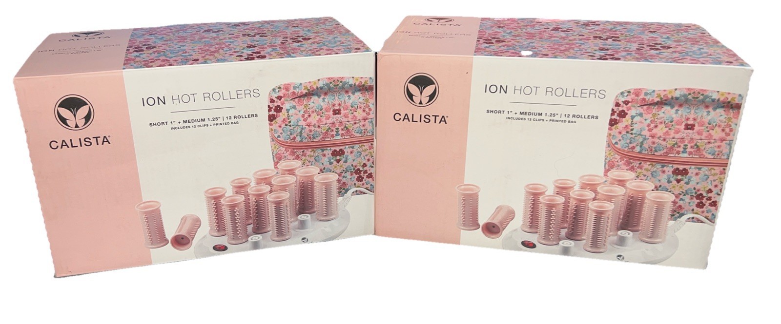 2 SETS Calista Tools Ion Hot Rollers 12 -1&quot; Short 1.25&quot; Medium Clips Sta... - $59.28
