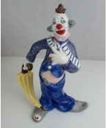 Atlantic Mold Ceramic Circus Clown Figurine With Umbrella 12&quot; - €16,96 EUR