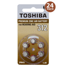 Toshiba Batteries Size 312 Zinc Air (24 Batteries) - £23.59 GBP