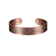 Viking Yggdrasil Pure Copper Magnetic Bracelet Benefits Adjustable Cuff Healing  - £18.25 GBP