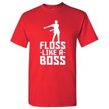 Floss Like A Boss - Flossin Dance Funny Emote T Shirt - Large - Red - £17.98 GBP