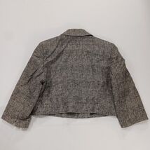 Kasper Blazer Women's Size 8 Gray Open Front Cropped Career Jacket Linen Blend image 2