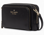 Kate Spade Dual Zip Around Crossbody Bag Black Leather Purse KG036 NWT $... - £70.39 GBP