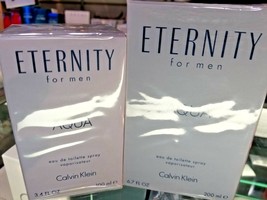 CK Eternity AQUA Acqua for Men 3.4 oz / 100 or 6.7 oz / 200 ml NEW IN SEALED BOX - £56.08 GBP+
