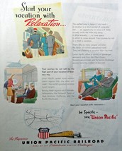 Union Pacific Railroad, Full Page Color print ad. Painting, Illustration... - $17.89