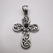 Vintage Cross pendant made of 925 silver,handmade, Agate 8,01g - $155.00