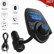 Auto Hands Free Bluetooth Wireless Car Aux Audio Receiver Fm Adapter Usb Charger - £27.45 GBP