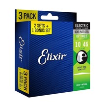 Elixir Strings 16552 Guitar Strings with OPTIWEB Coating, 3 Pack, Light ... - $75.99