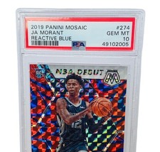 Ja Morant Rookie RC 2019 Mosaic Reactive Blue PSA 10 Gem 274 Grizzlies insert - $148.50