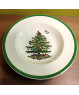 Spode Christmas Tree Large Rim Soup Bowl Green Trim 9 1/8 in England S33... - £46.51 GBP