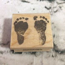 Hero Arts Rubber Stamp Baby Footprints #B2060 1.5&quot; Wood Mounted 2001 - $7.91