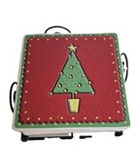 Set Of 4 Ceramic Christmas Tree Drink Coasters With Cork Bottoms And Stand - $145.74 MXN