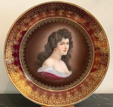Vintage Austrian Royal Vienna Porcelain Portrait Wall or Cabinet Plate - £112.23 GBP