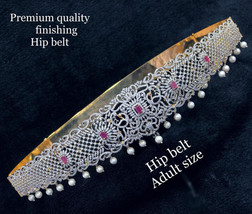 Indian Bollywood Style AD CZ Bridal Kamar Bandh South Waist Belt Wedding Jewelry - £152.80 GBP