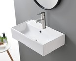 Contemporary 21&quot; X 12&quot; Porcelain Ceramic Wall Mounted Bathroom Vessel Sink, - $148.99