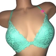 NWT Victorias Secret PINK Green Front Close Lace Push Up Date Racerback ... - $24.88