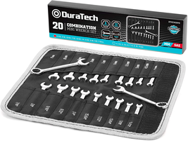 20-Piece Mini Wrench Set, Metric &amp; SAE with Rolling Pouch - $29.78