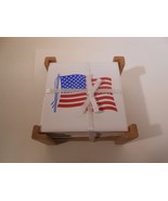 American Flag Ceramic Tile Drink Coasters Cork Bottom Set of 4 Patriotic... - $9.37
