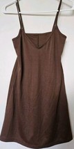 Women&#39;s XS Brown Nylon/Spandex Lingerie V-Neck Undergarment Nightshirt W/Straps - £4.69 GBP