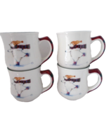 Lot 4 Mugs Cups PFALTZGRAFF SKATING SNOWMAN - £7.79 GBP