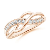 ANGARA Lab-Grown Ct 0.19 Diamond Multi-Row Crossover Band in 14K Solid Gold - £395.66 GBP