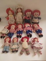 lot 13 Knickerbocker &amp; Hallmark Raggedy Ann and Andy 4.5&quot; To 9.5&quot; - $51.68